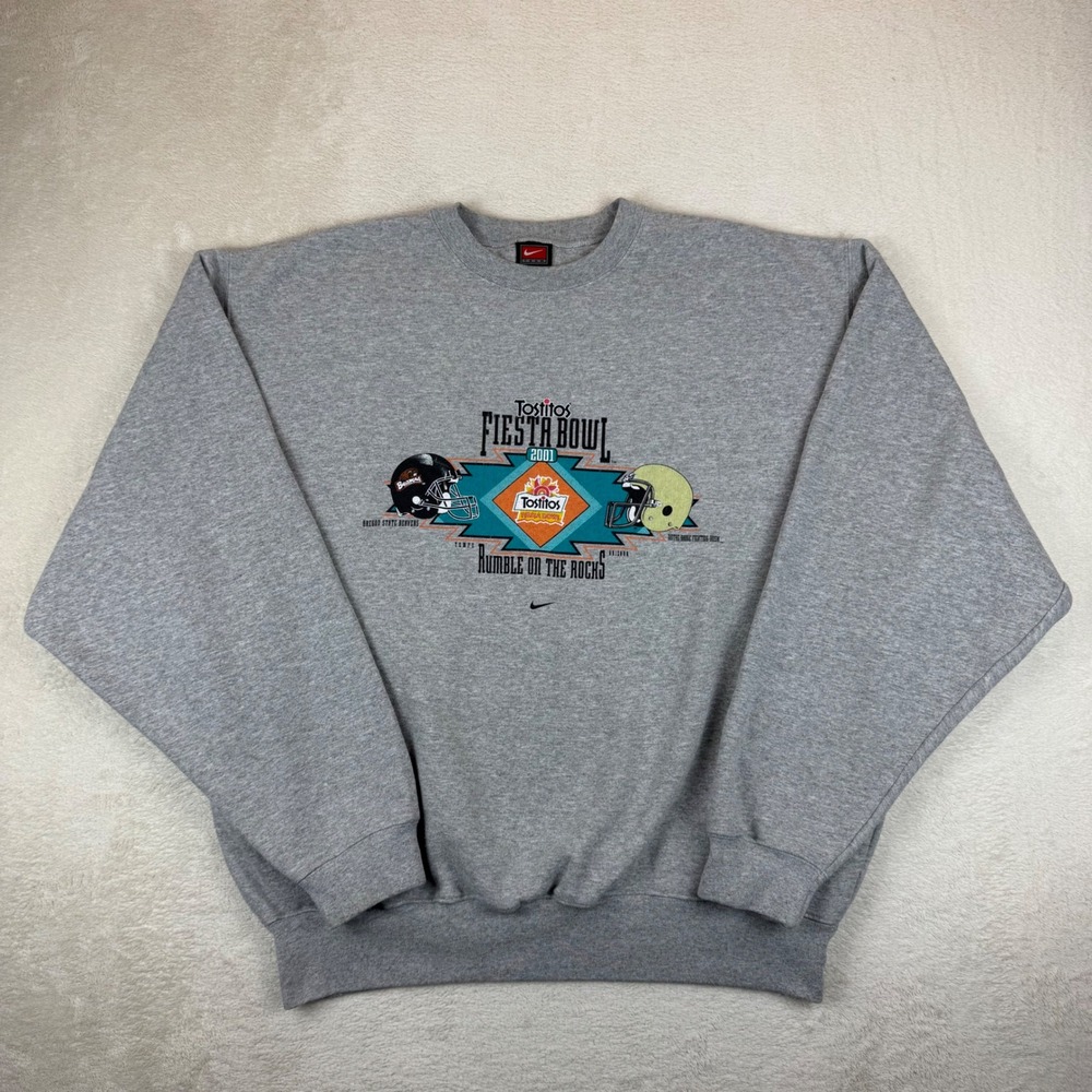 Vintage Y2K Nike Team Fiesta Bowl 2001 Oregon State Notre Dame Sweatshirt Large